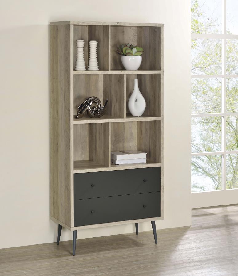 Coaster Fine Furniture Maeve - 3-Shelf Bookcase With Drawers - Distressed Pine | Meri Furniture