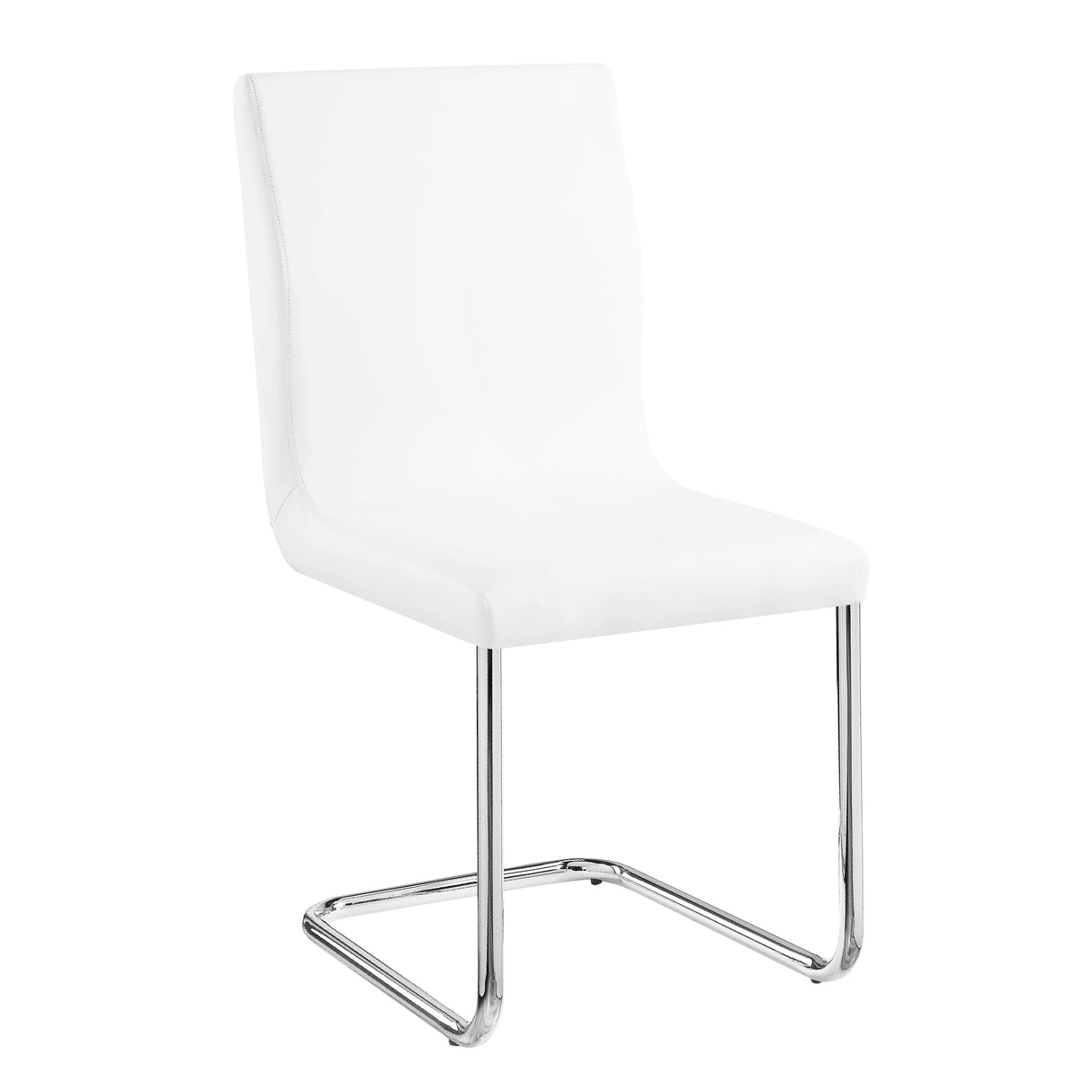 ACME Palton - Side Chair (Set of 2) - White PU & Chrome Finish | Meri Furniture