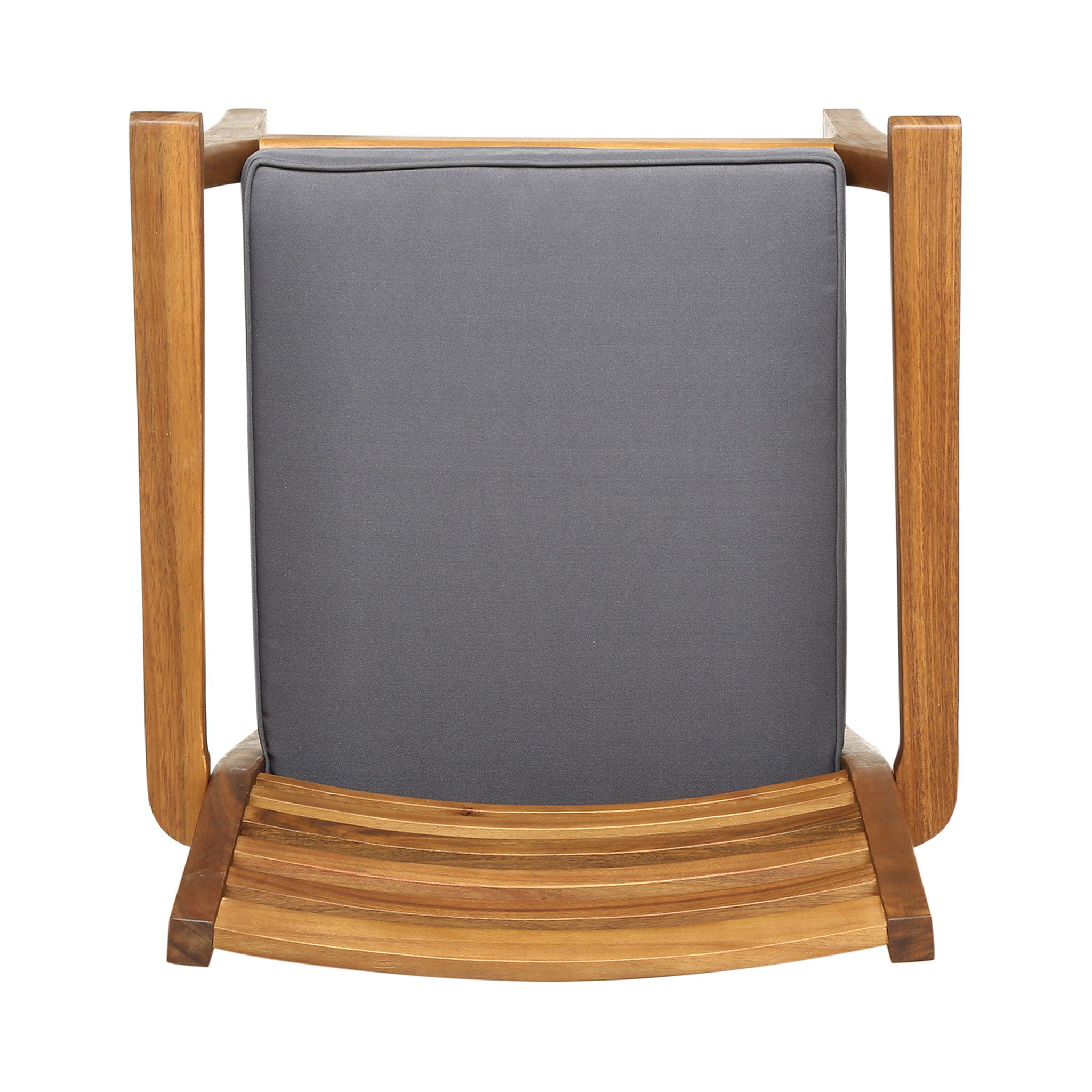 Outdoor Dining Chair With Slat Back And Acacia Wood Frame (Set of 2) - Gray / Teak