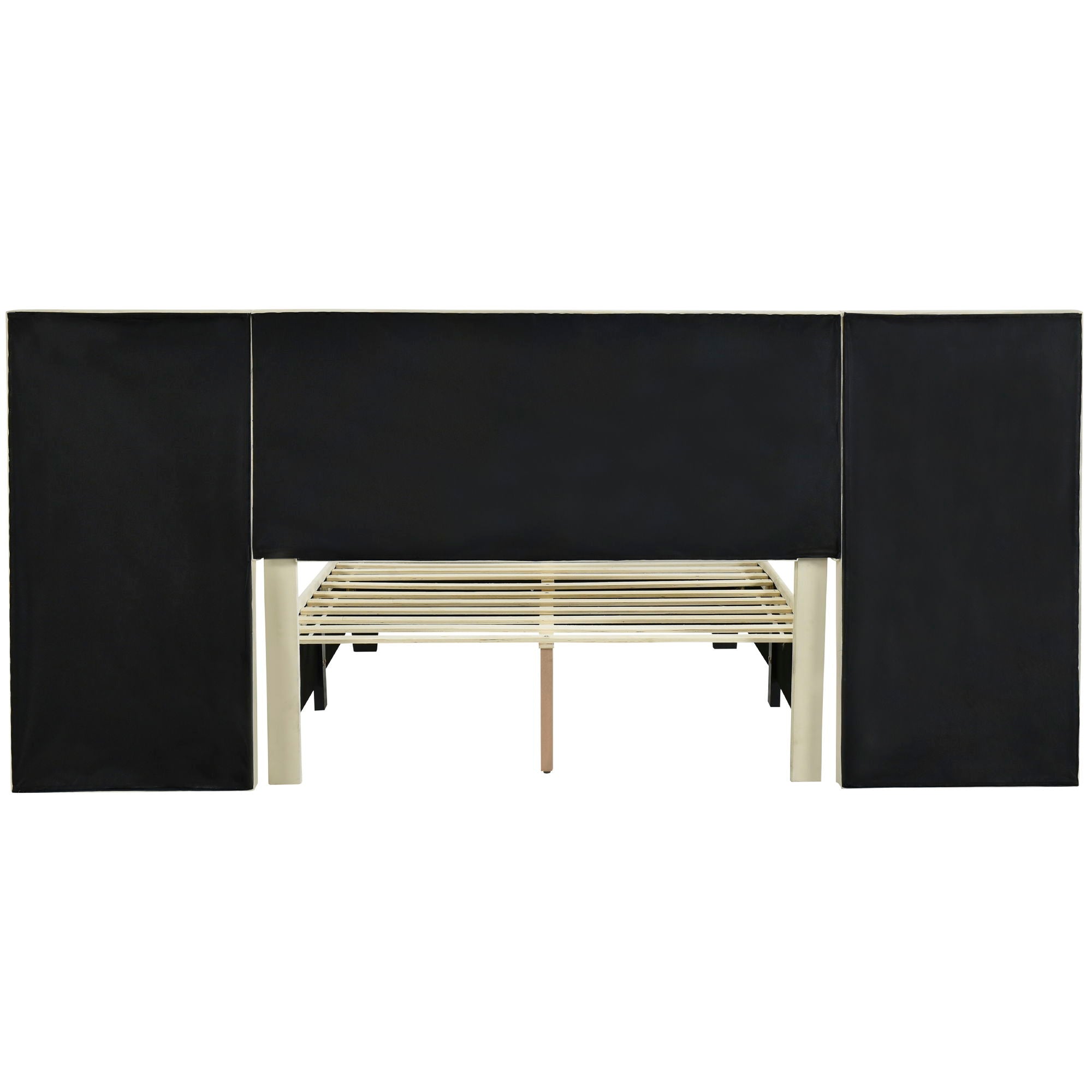 Upholstered Platform Bed With Big Headboard