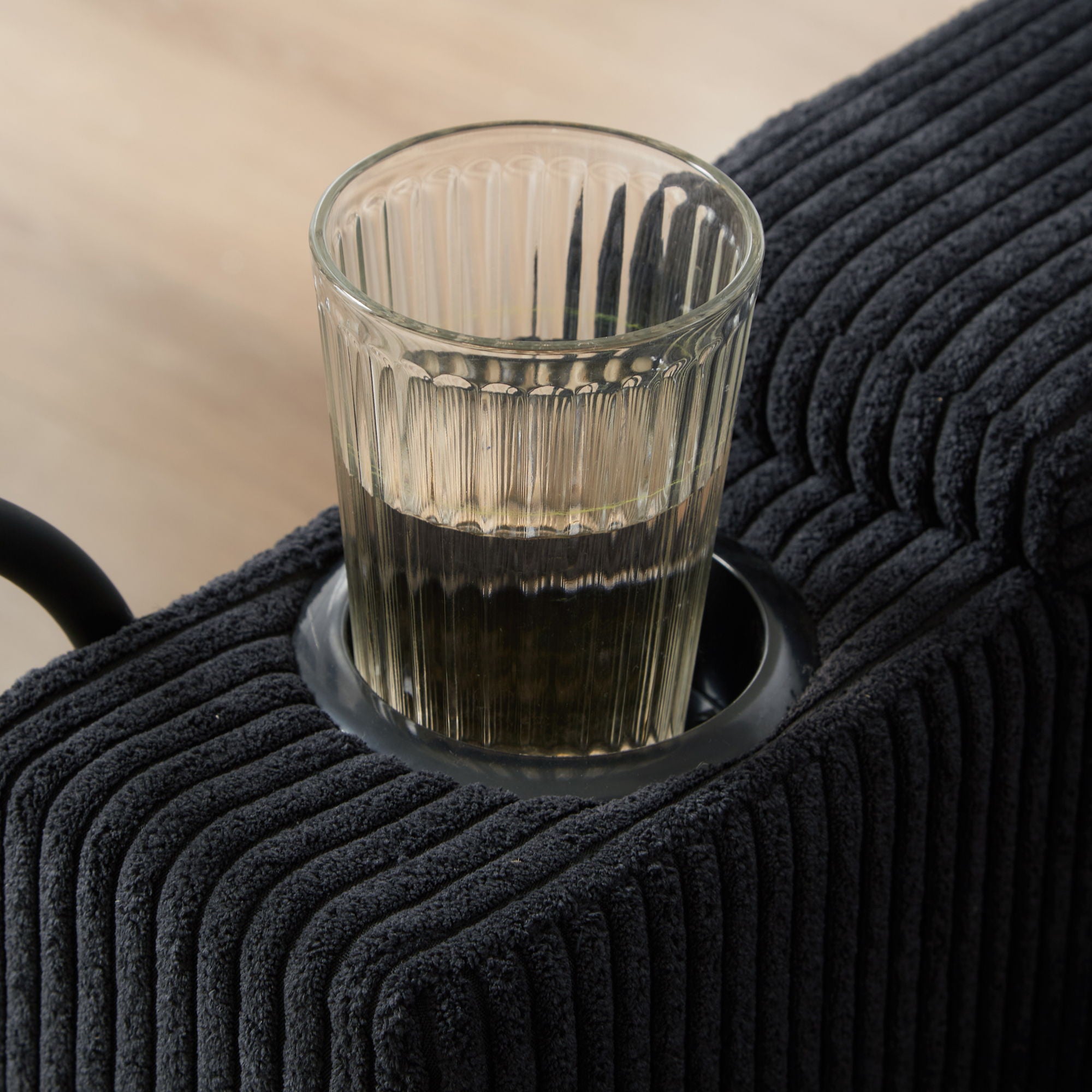 Convertible Chaise Lounge Sofa Chair With USB Ports, Cup Holders, Phone Holder And Storage