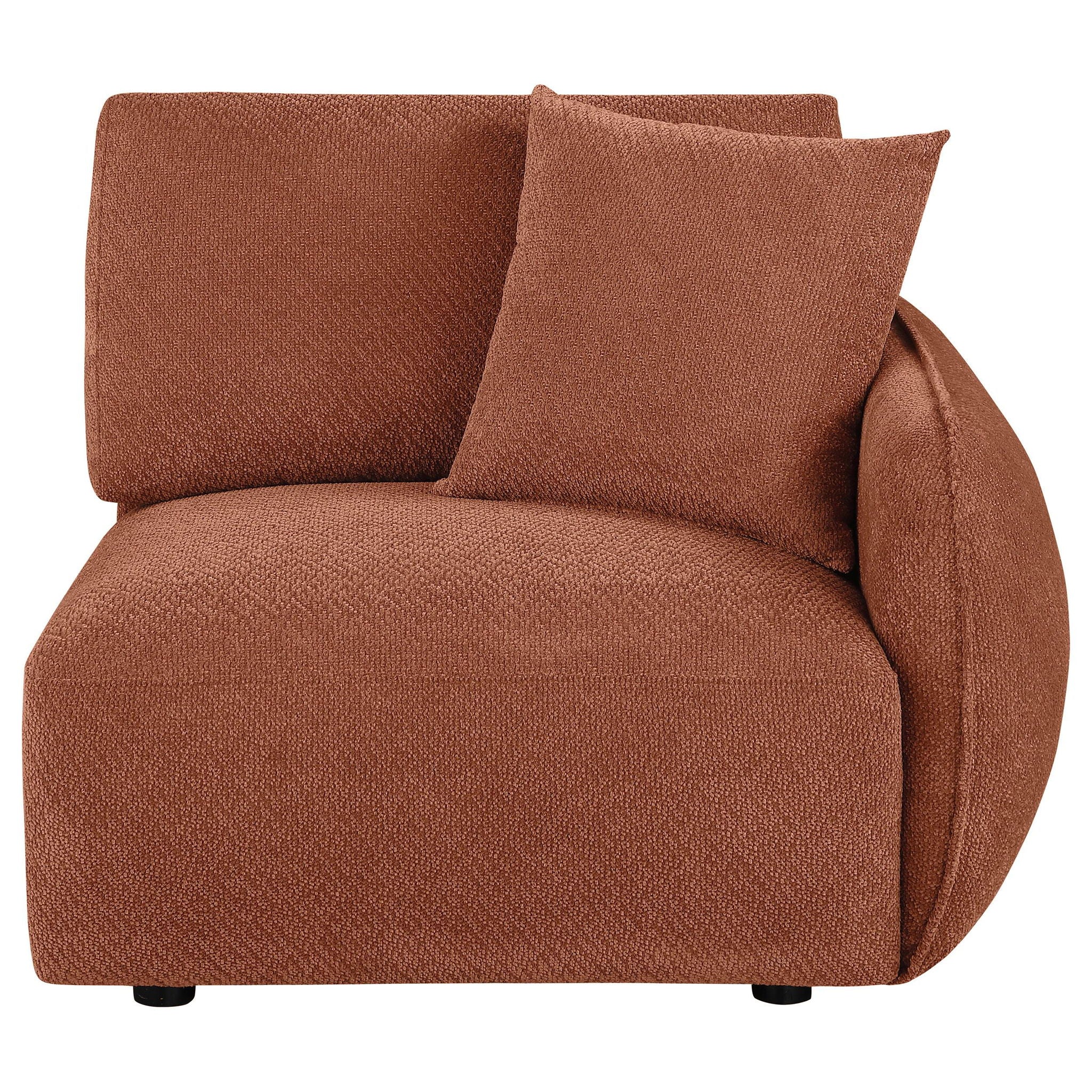 Elysia Chenille Upholstered Modular RAF Chair Coral