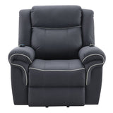 Domana - Power Recliner With Lift & Heating & Massage - Dark Blue Fabric