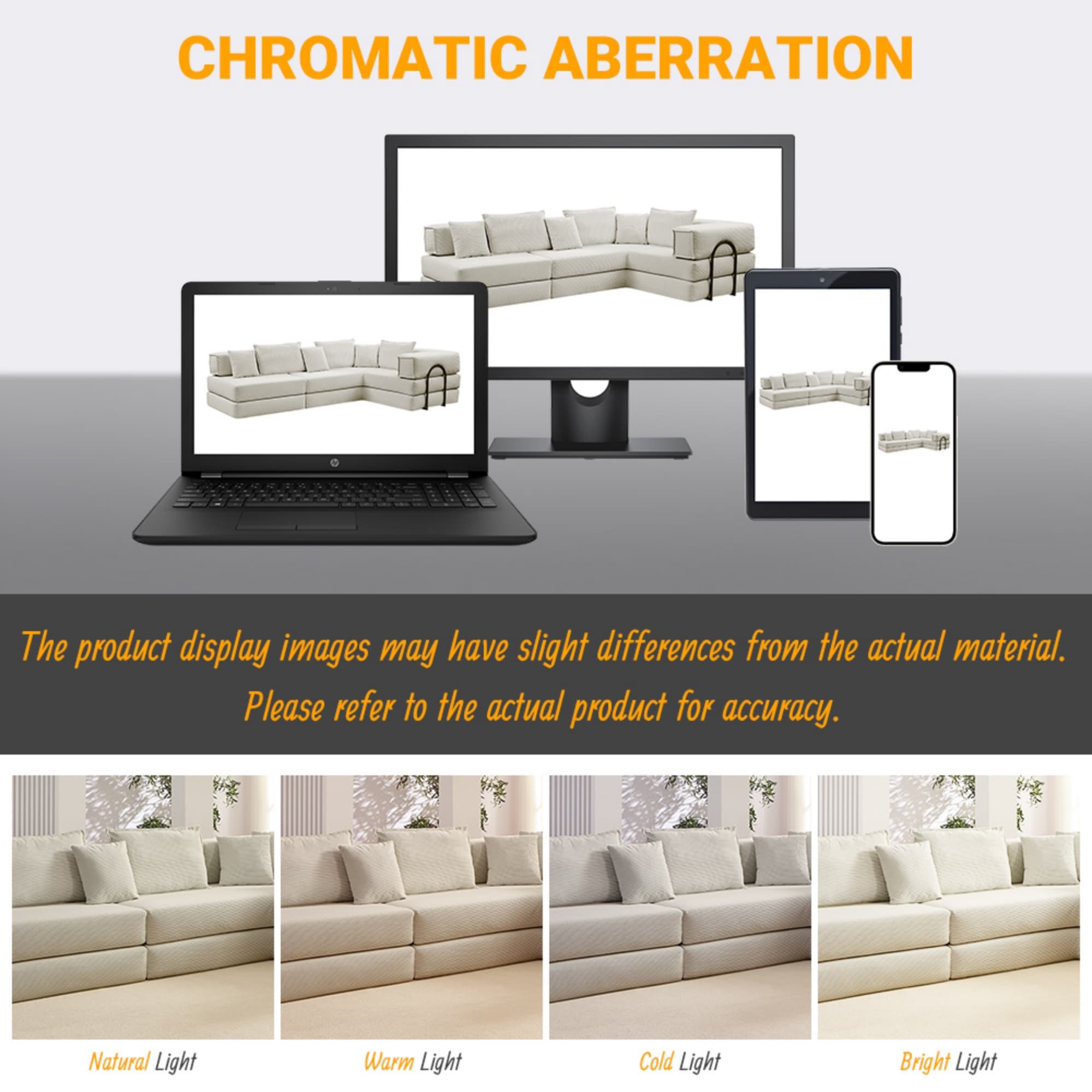 Modular L Shaped Floor Living Room Sofa Set With 6 Pillows