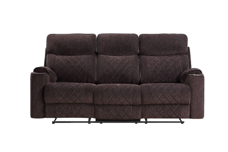 ACME Aulada - Sofa - Chocolate Fabric | Meri Furniture