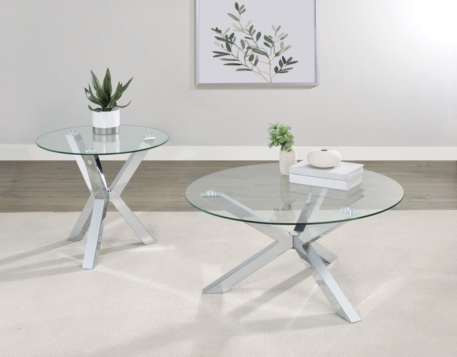 Kenzie - Round Tempered Glass Top Table