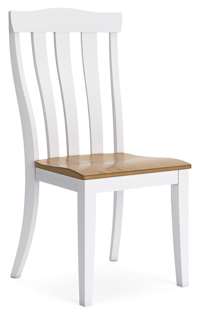 Signature Design by Ashley® Ashbryn - White / Natural - Dining Room Side Chair (Set of 2) | Meri Furniture