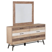 Coaster Fine Furniture Marlow - 6-Drawer Dresser With Mirror - Rough Sawn Multi | Meri Furniture