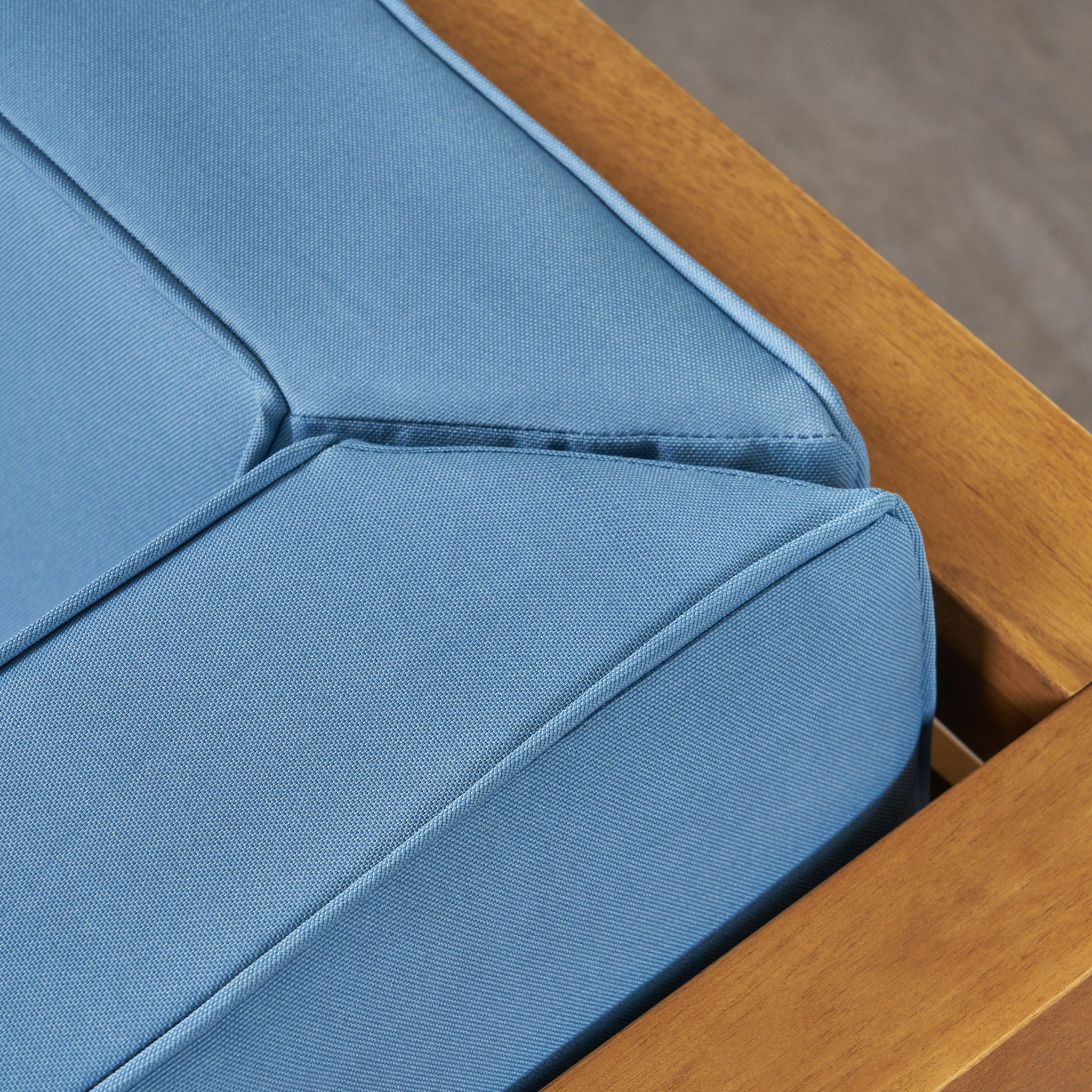 Outdoor Acacia Wood Patio Chair With Fabric Cushion