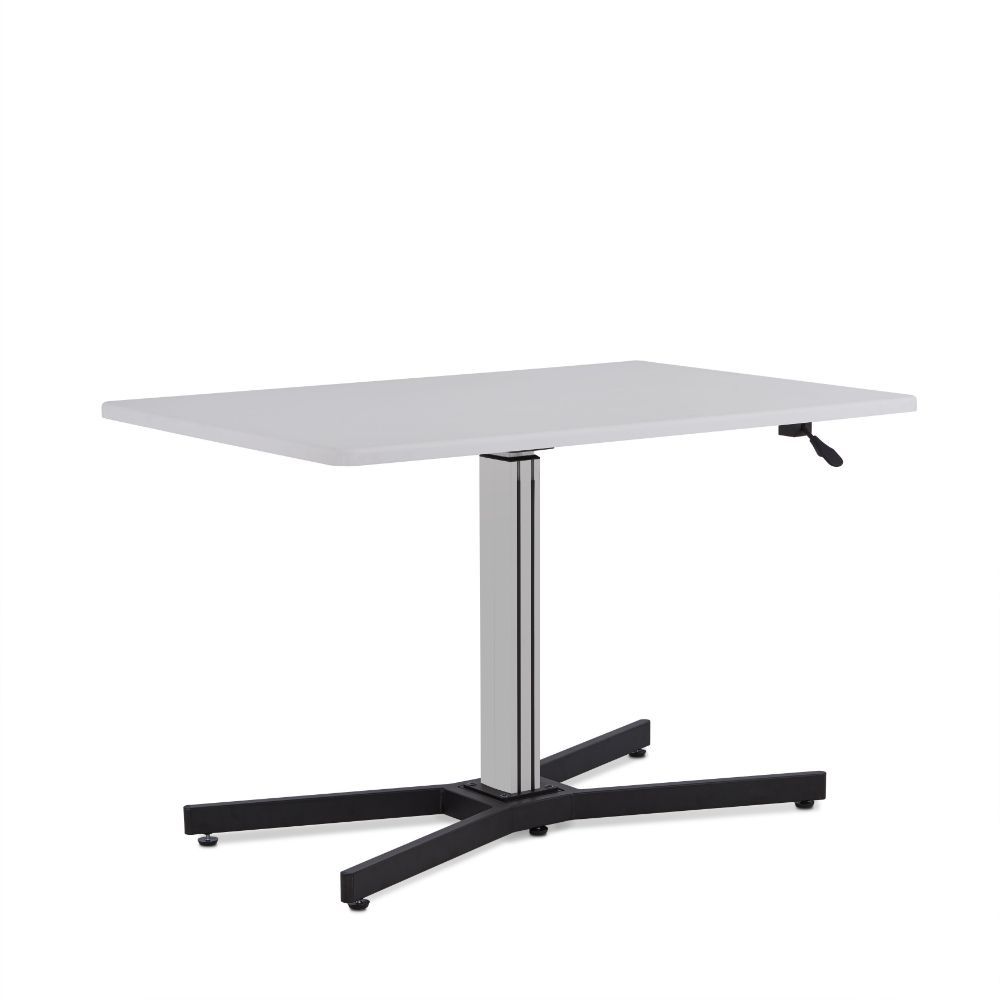 ACME Take a break and get out of the chair once in a while with the adjustable Inscho lift desk. The sturdy base and the large table top allow for plenty of room for working in both sitting or standing positions. | Meri Furniture