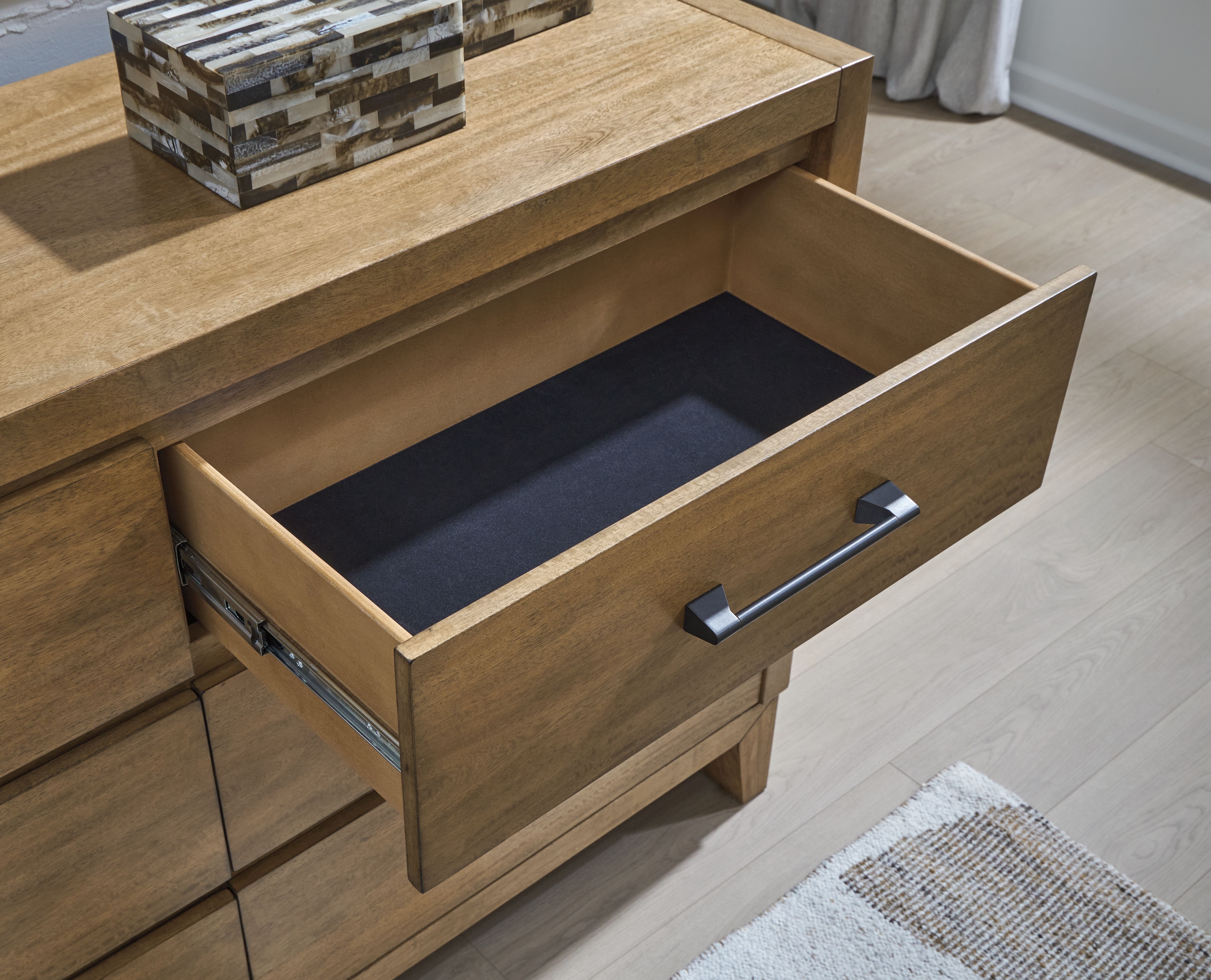 Signature Design by Ashley® Sherbana - Light Brown - Dresser And Mirror | Meri Furniture