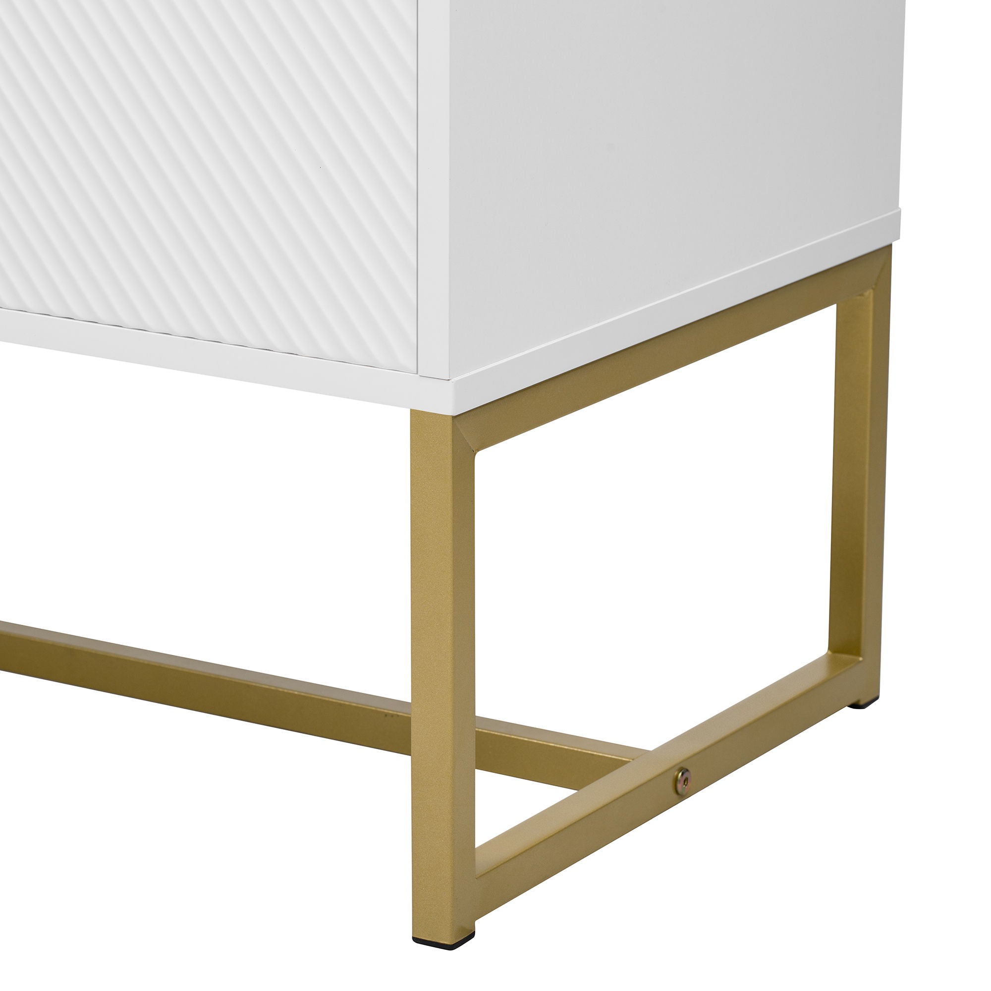 TV Cabinet With 1 Drawer, 2 Cabinets, Handles And Anti-Tip Device