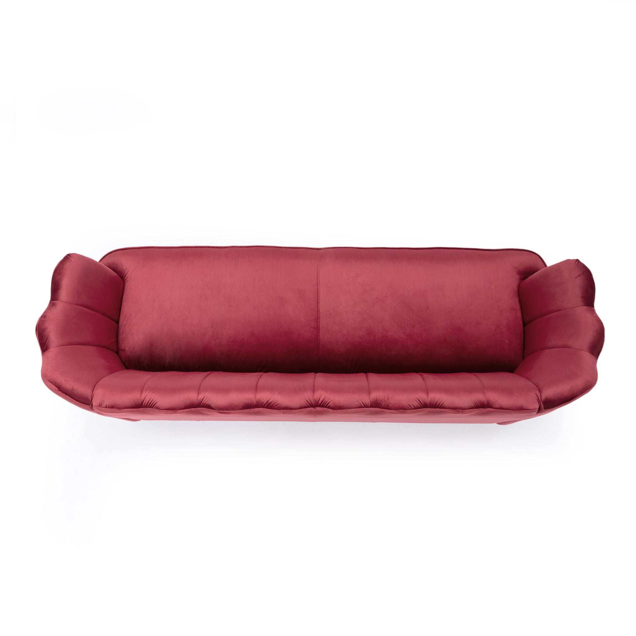 Modern Glam 3 Seater Sofa With Velvet Texture