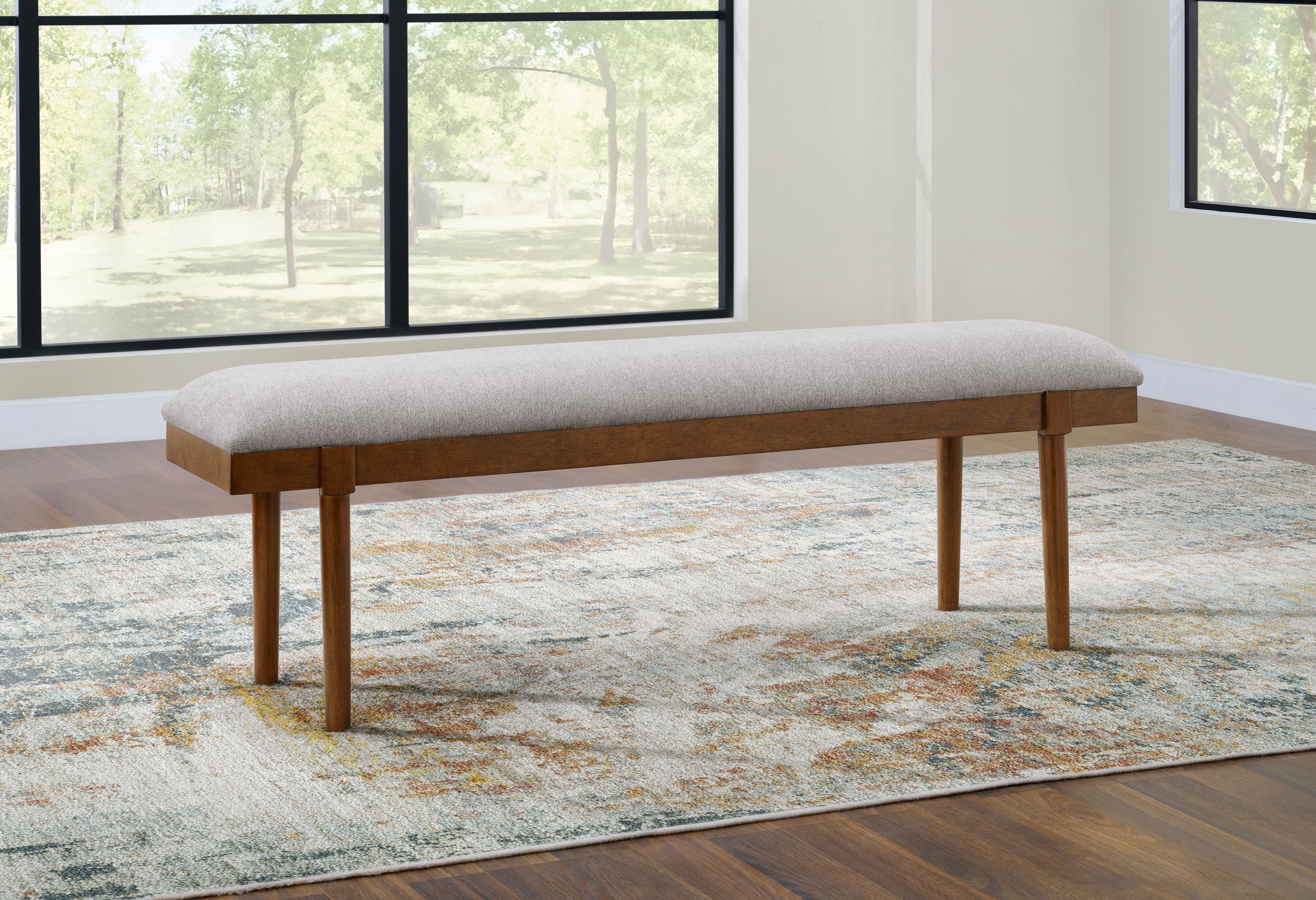 Signature Design by Ashley® Lyncott - Gray / Brown - Large Upholstered Dining Room Bench | Meri Furniture