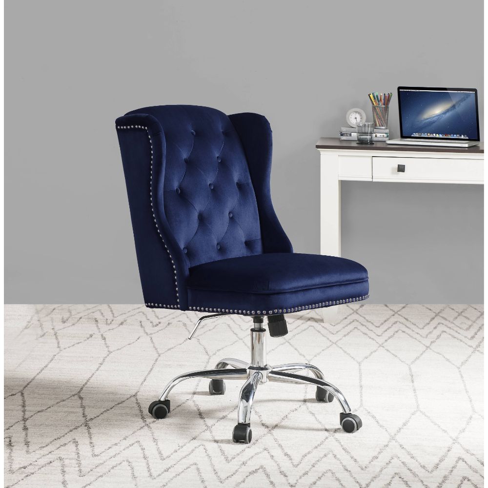ACME Jamesia - Office Chair - Midnight Blue Velvet | Meri Furniture