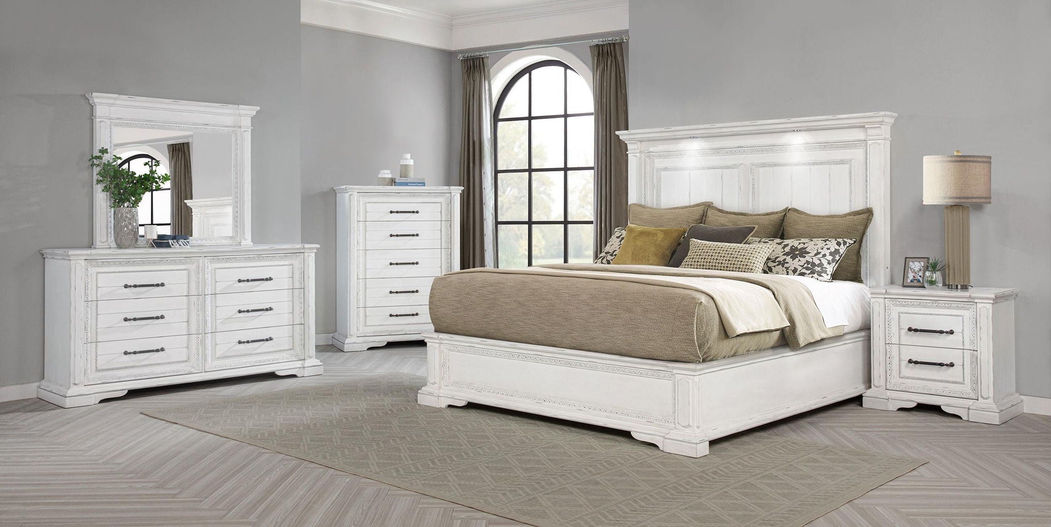 McKinney 6-drawer Bedroom Dresser Cabinet Vintage White