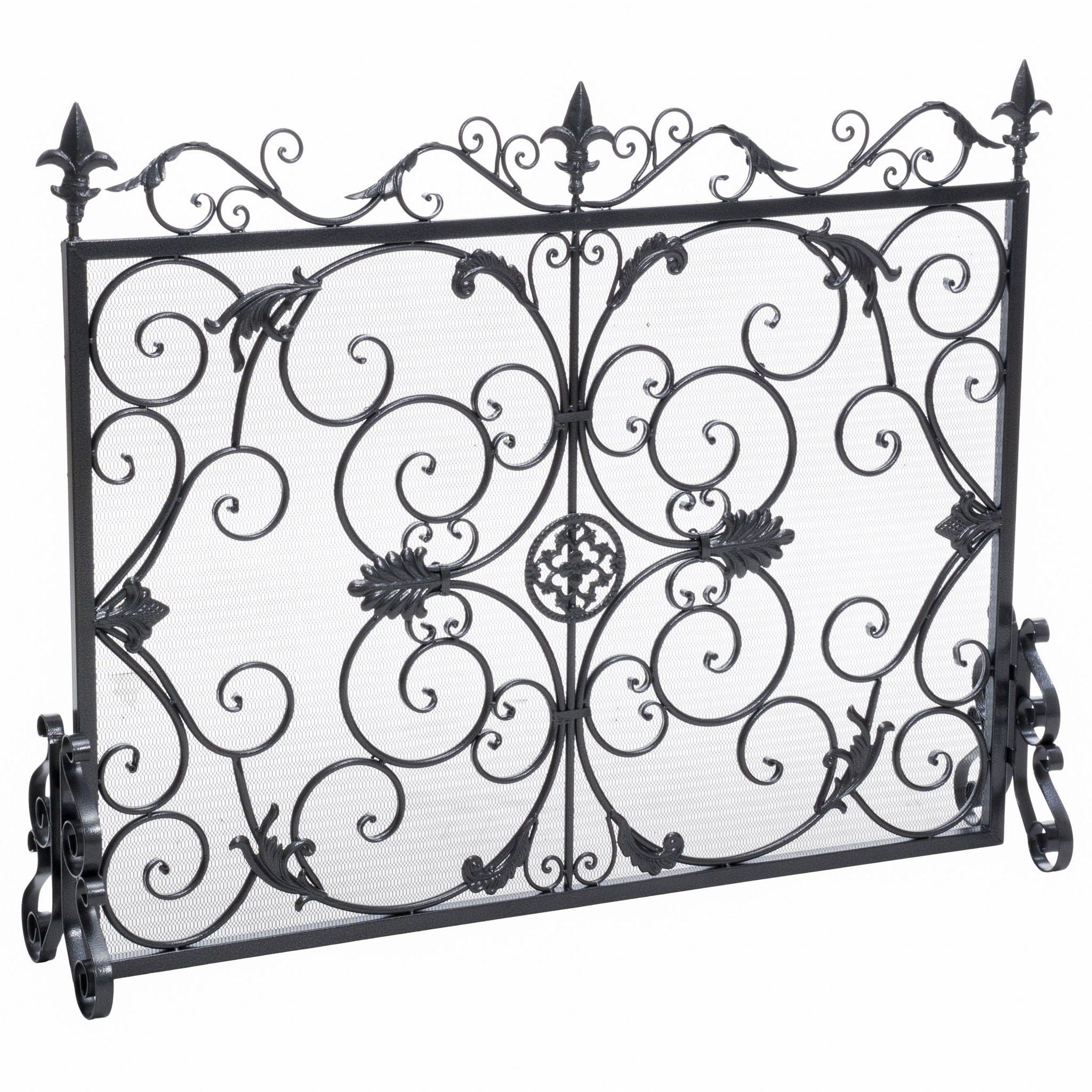 Darcie - Wrought Fireplace Screen, Ornate Design