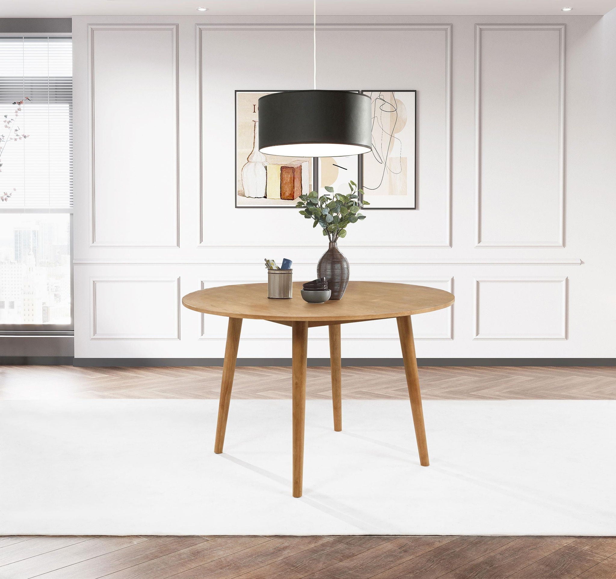Andrews 48-inch Round Wood Dining Room Table Light Ash