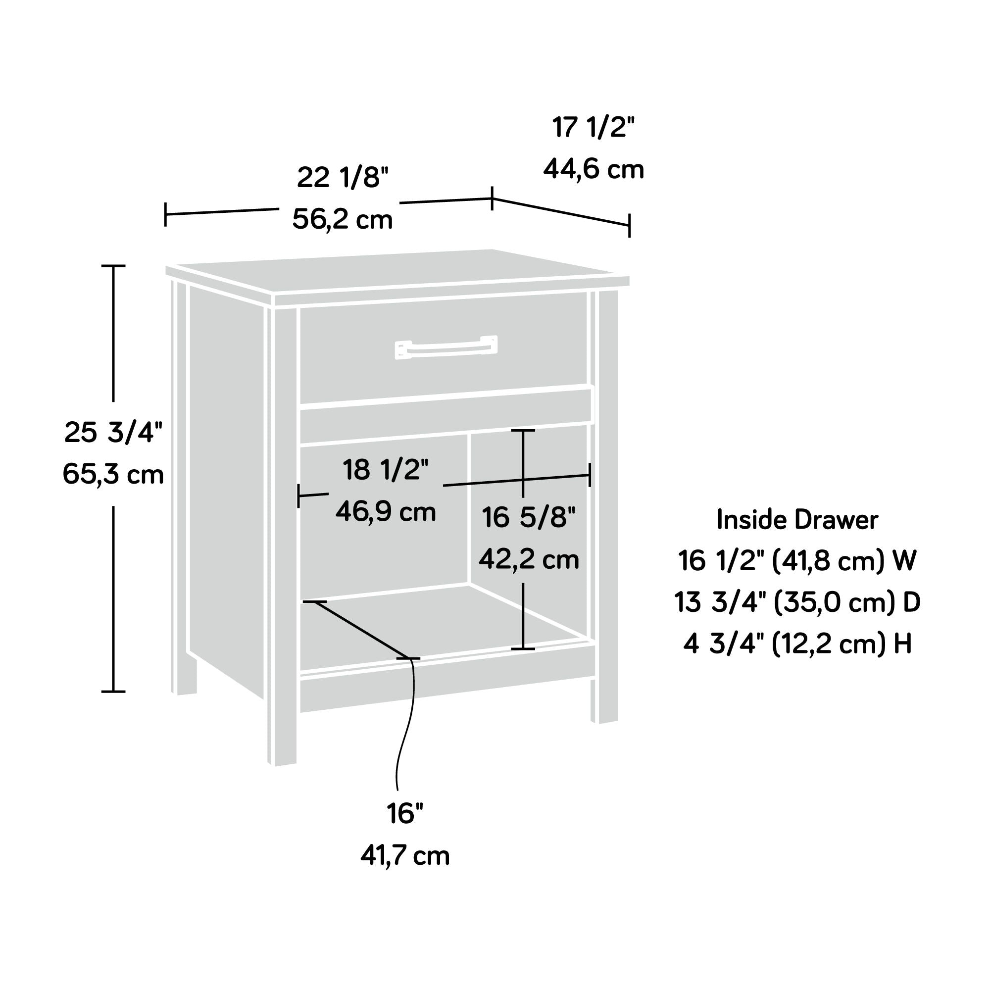 1-Drawer Open Shelf Night Stand