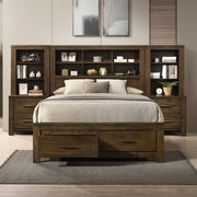 ACME Box Spring NOT Required (13 Slats )Natural Finish Style Storage Headboard & Footboard | Meri Furniture