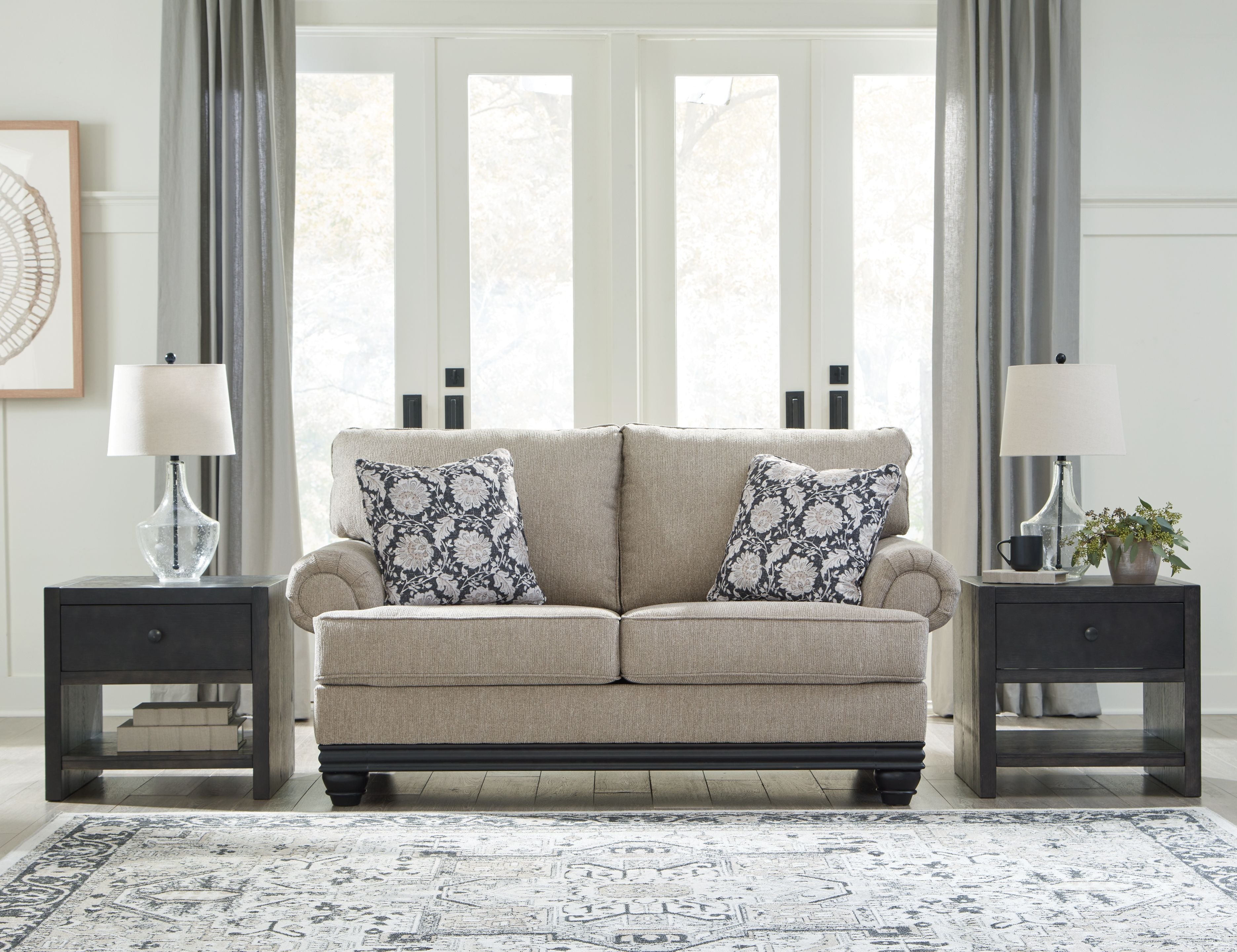 Signature Design by Ashley® Elbiani - Alloy - Loveseat | Meri Furniture