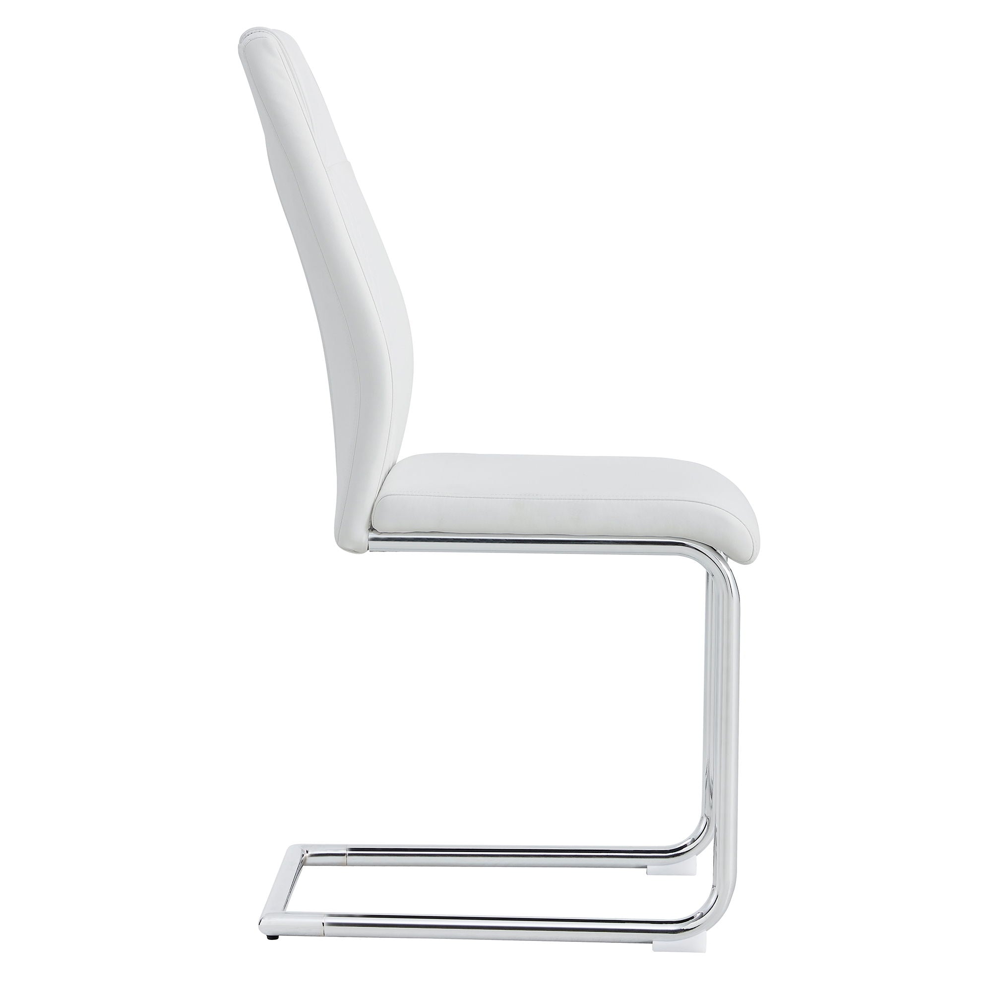 Modern Dining Chairs With Padded Seat, Metal Legs