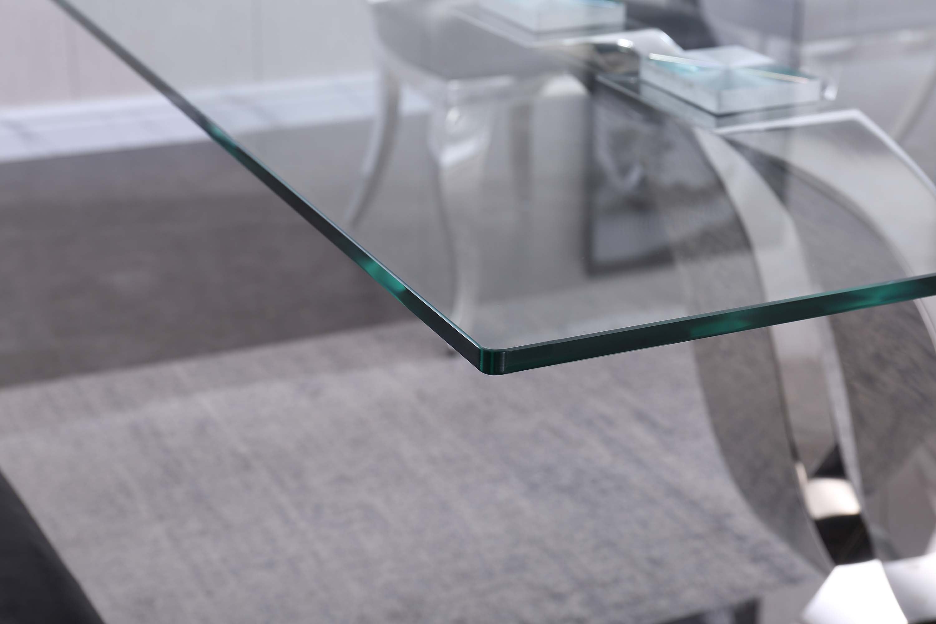 Solid Marble/ Tempered Glass Top Rectangular Dining Table