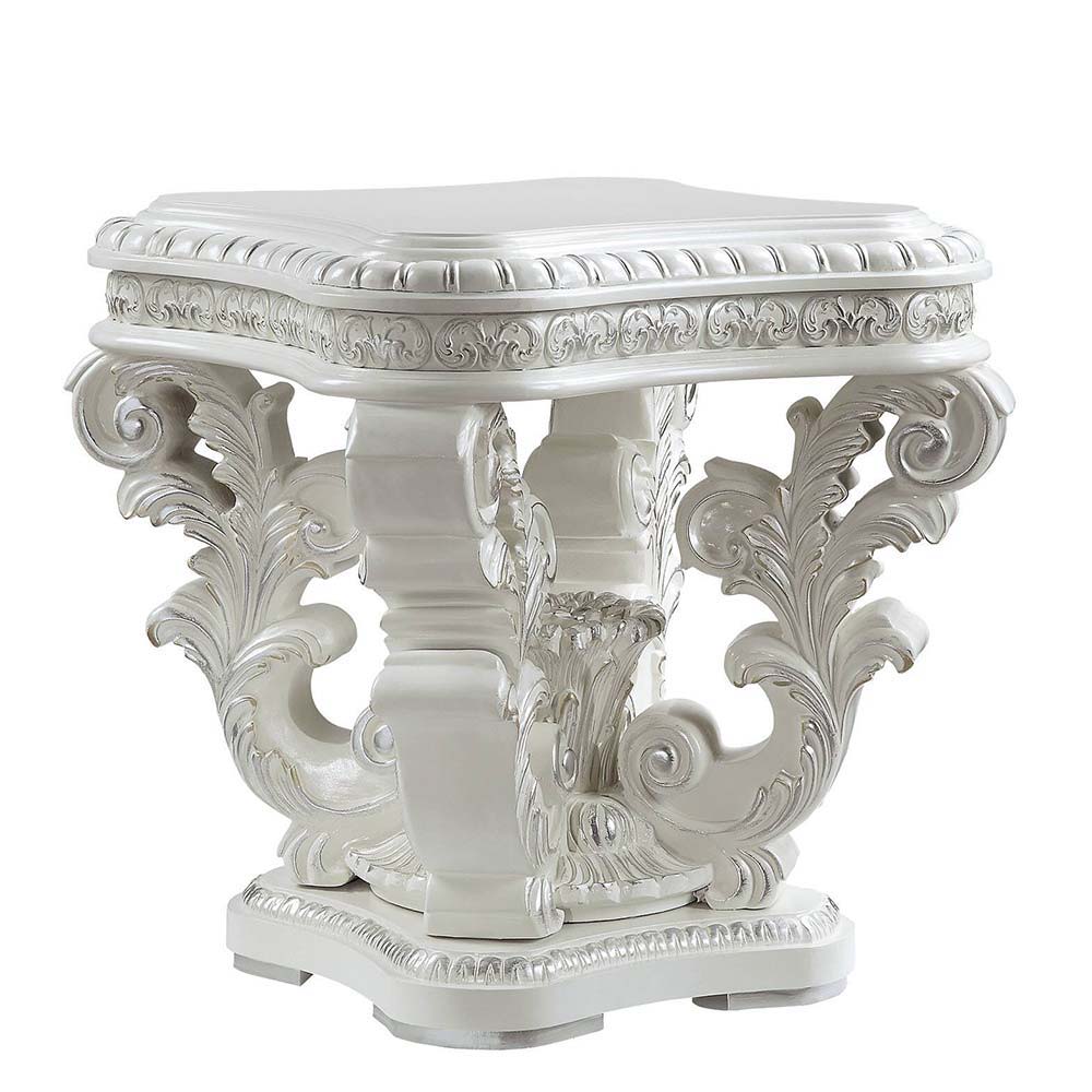 ACME Vanaheim - End Table - Antique White Finish | Meri Furniture