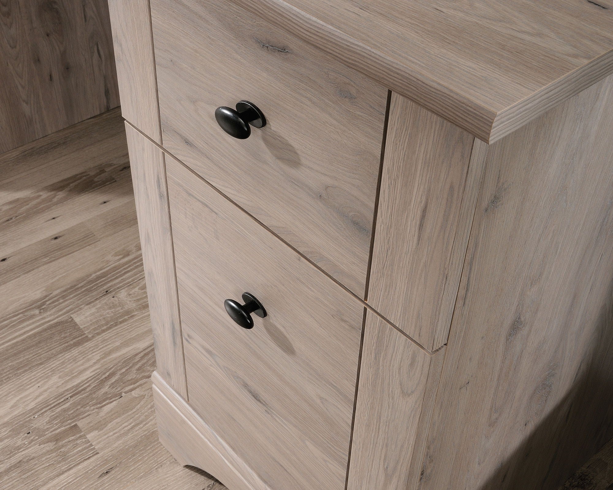 Wood Home Office Desk in Laurel Oak