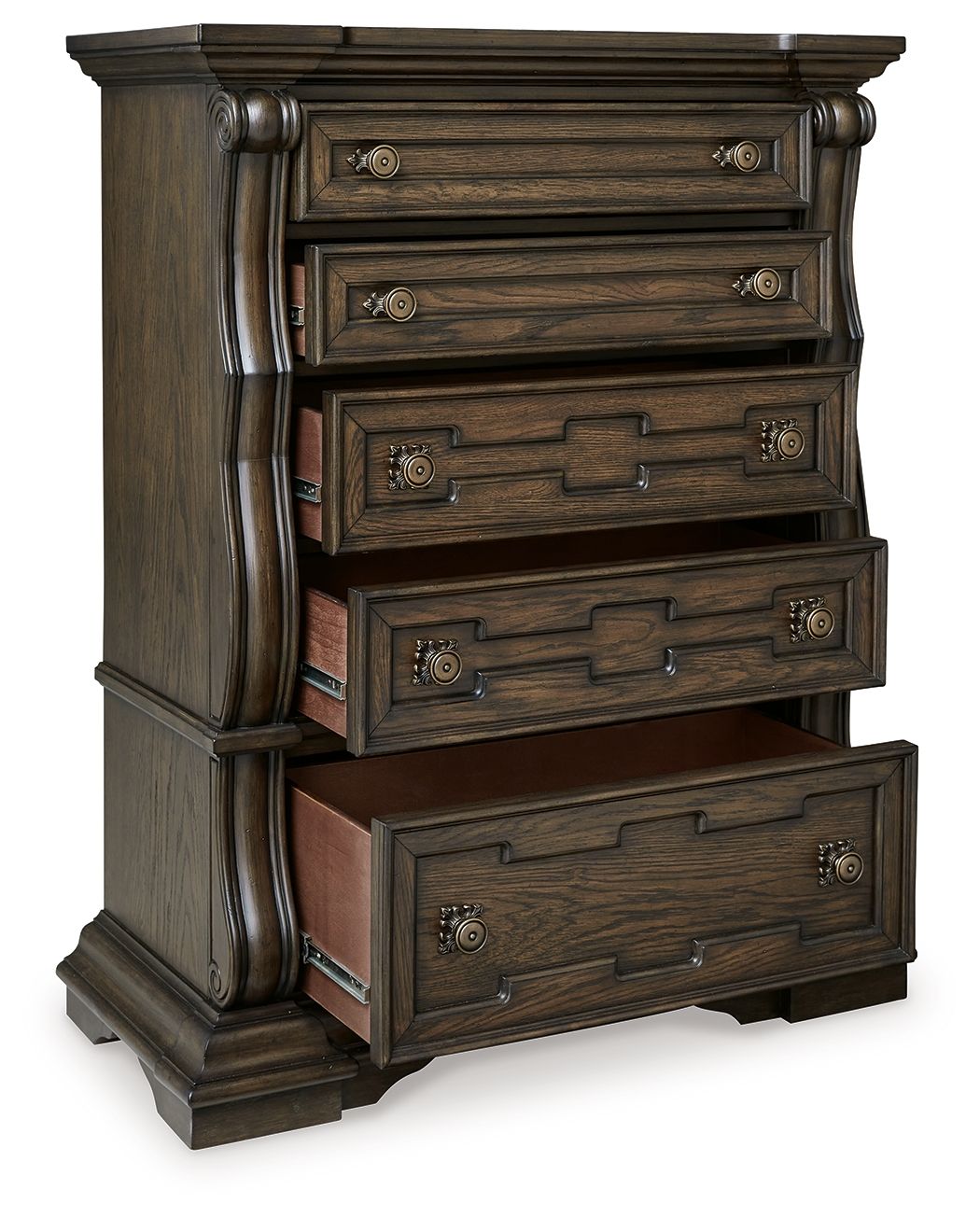 Signature Design by Ashley® Maylee - Dark Brown - Five Drawer Chest | Meri Furniture
