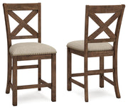 Moriville - Upholstered Barstool (Set of 2) - Beige