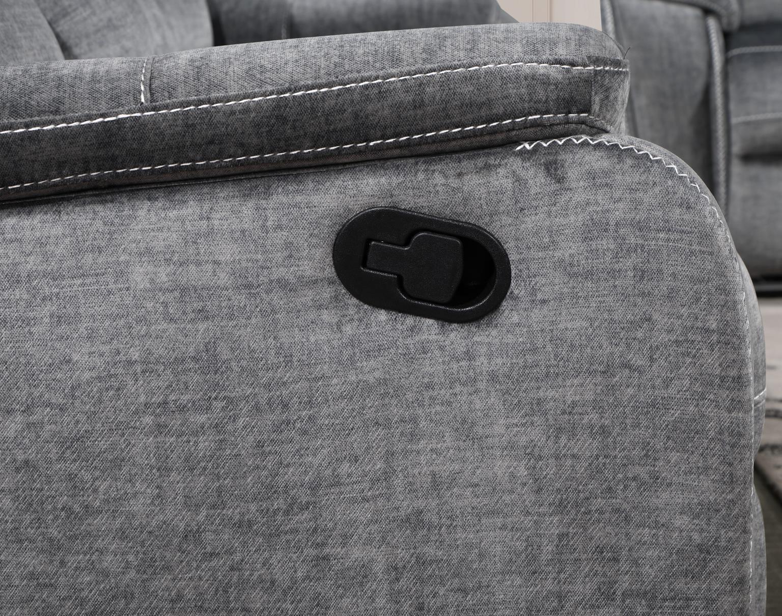 U121 - Motion Loveseat With Bluetooth Speaker, Wireless Charger - Gray