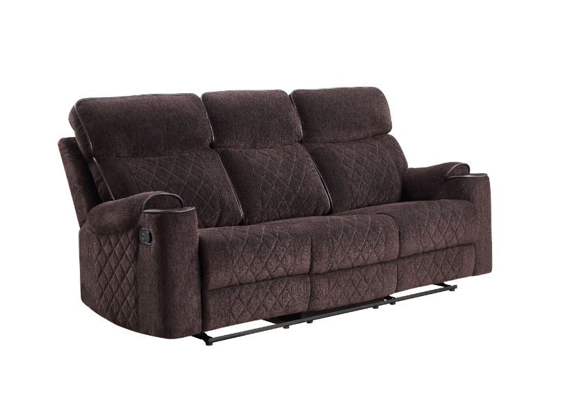 ACME Aulada - Sofa - Chocolate Fabric | Meri Furniture
