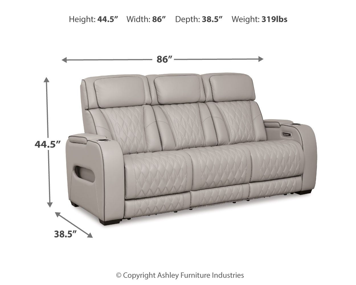 Signature Design by Ashley® Boyington - Power Reclining Sofa With Adj Headrest | Meri Furniture