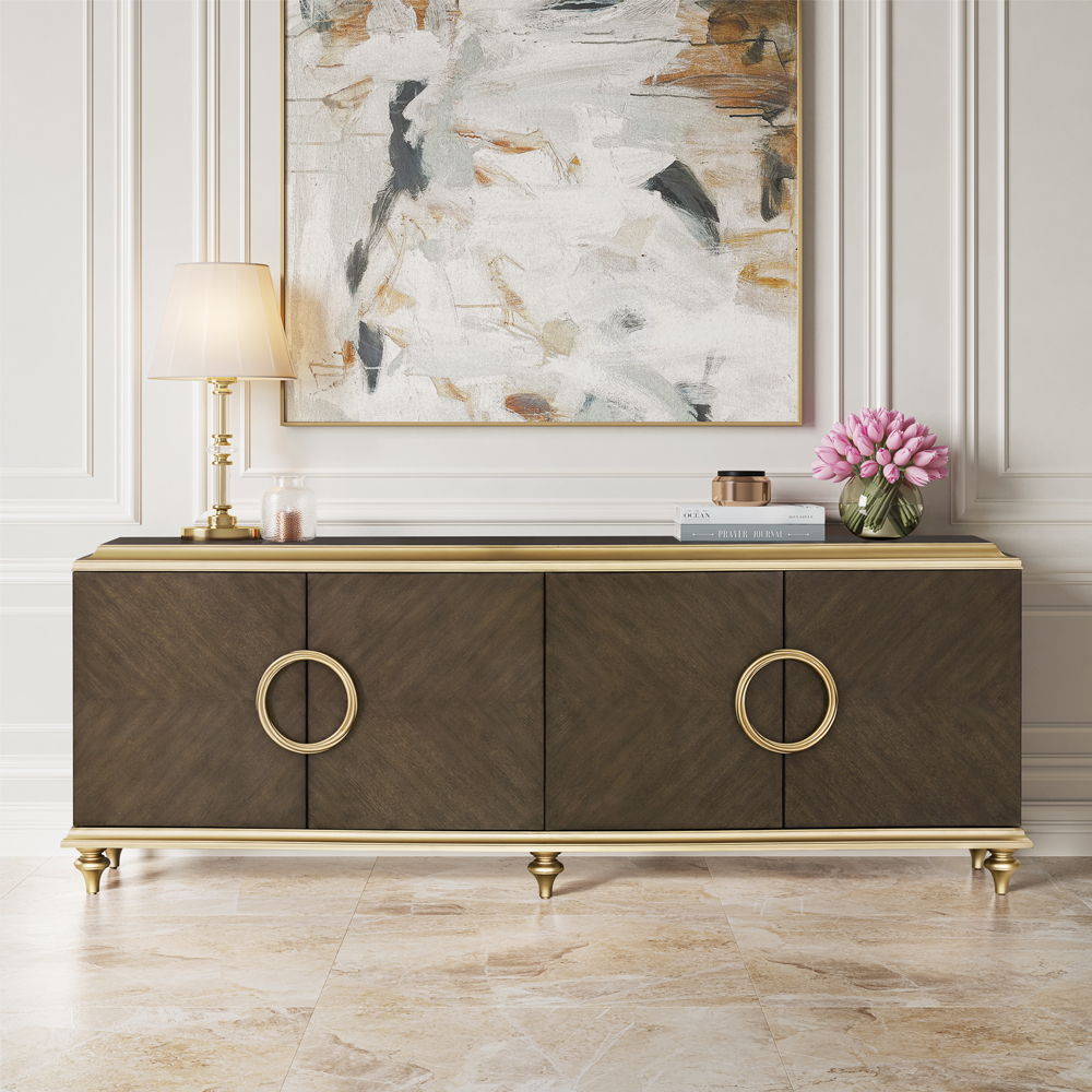 ACME Console Cabinet - Light Brown | Meri Furniture