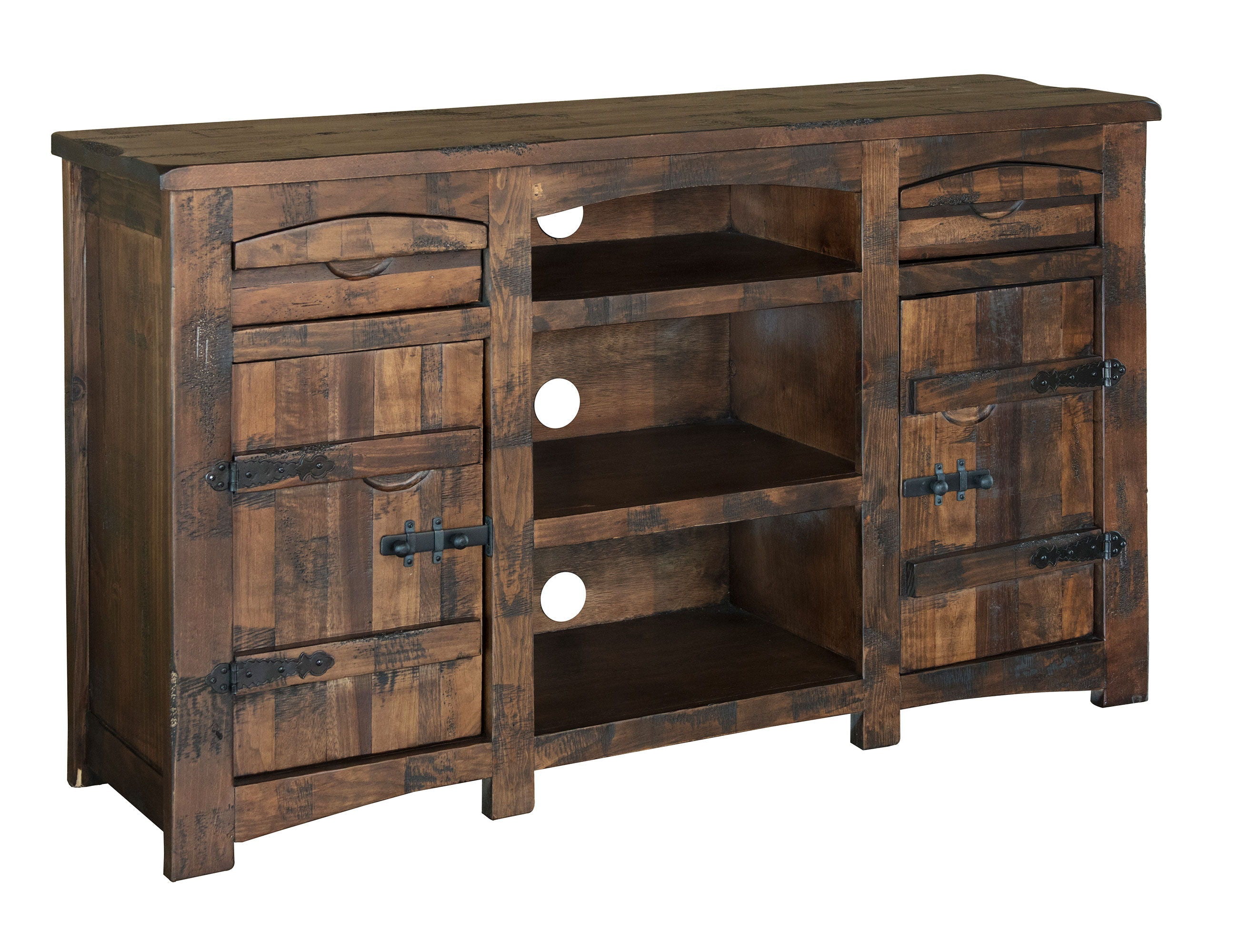 International Furniture Direct Mezcal - 60" TV Stand With 2 Drawer / 3 Shelves - Deep Brown | Meri Furniture