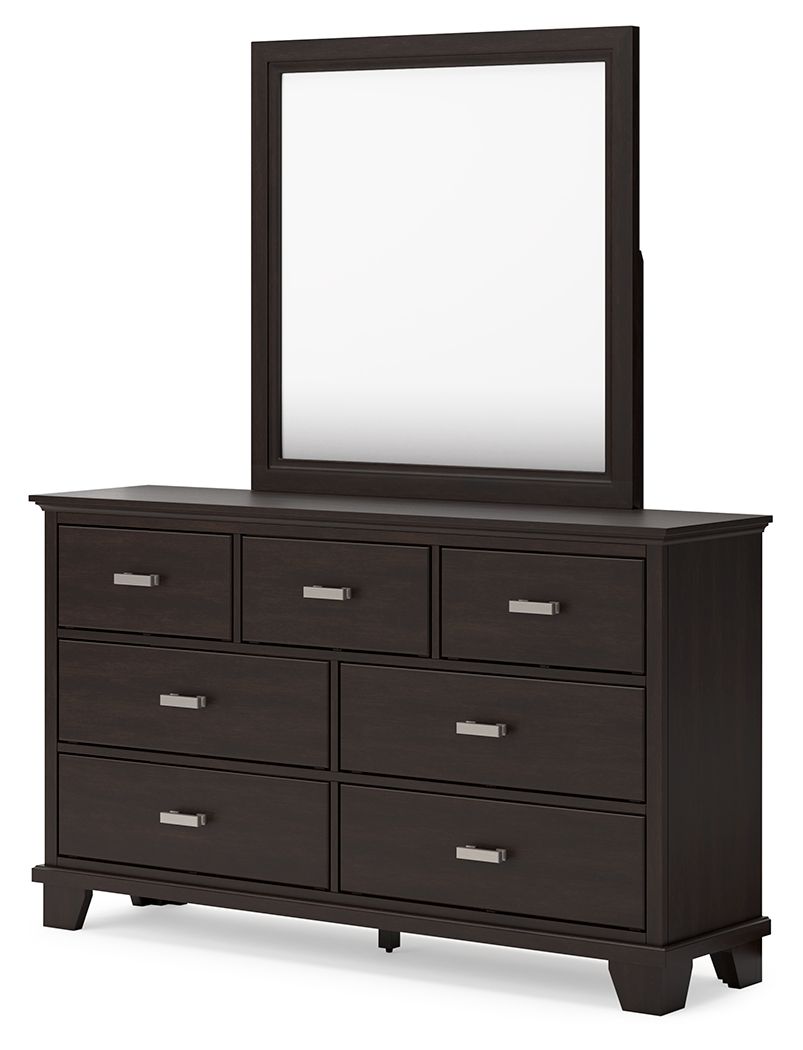 Signature Design by Ashley® Covetown - Dark Brown - Dresser And Mirror | Meri Furniture