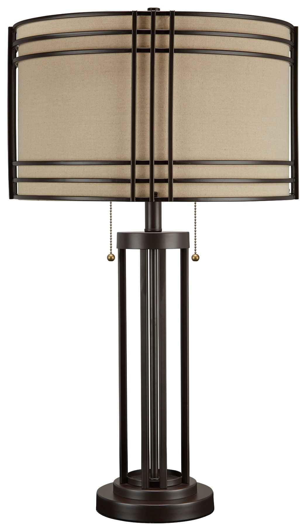 Ashley Furniture Hanswell - Dark Brown - Metal Table Lamp | Meri Furniture