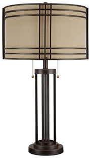 Ashley Furniture Hanswell - Dark Brown - Metal Table Lamp | Meri Furniture