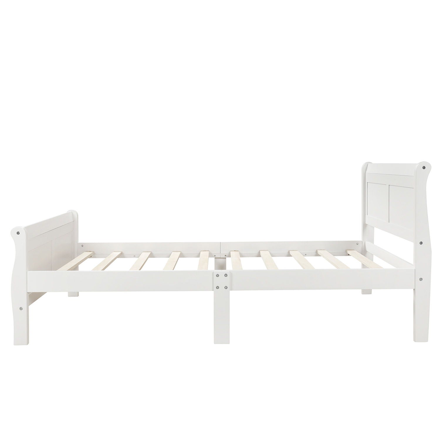 Platform Bed Frame Mattress Foundation Sleigh Bed With Headboard / Footboard / Wood Slat Suppor