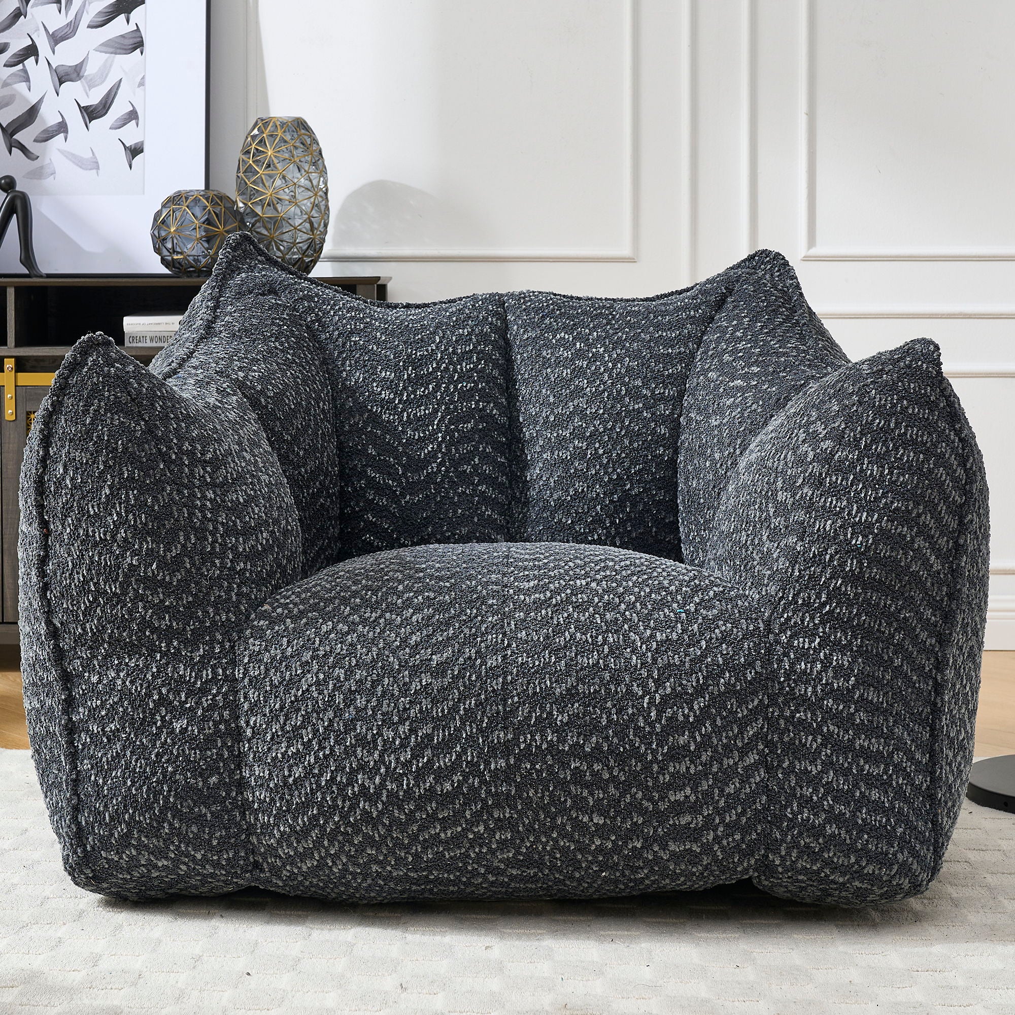 Comfortable Chenille Sofa Chairs With Highly Resilient Foam For Living Rooms And Bedrooms