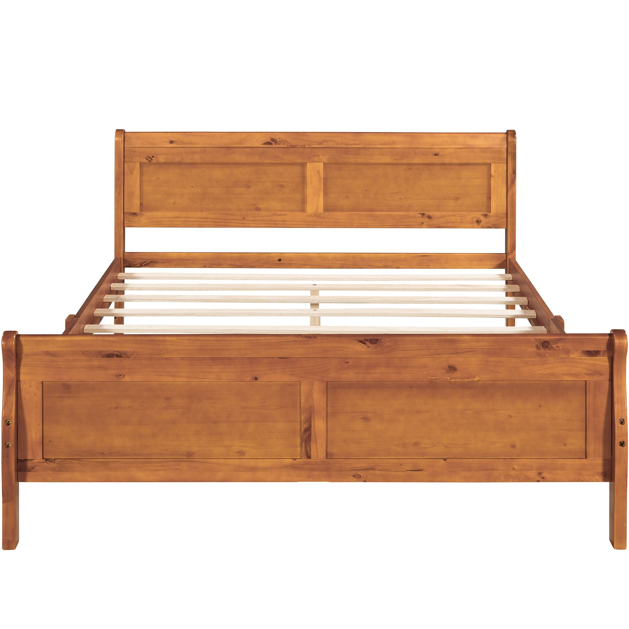 Platform Bed Frame Mattress Foundation Sleigh Bed With Headboard / Footboard / Wood Slat Suppor