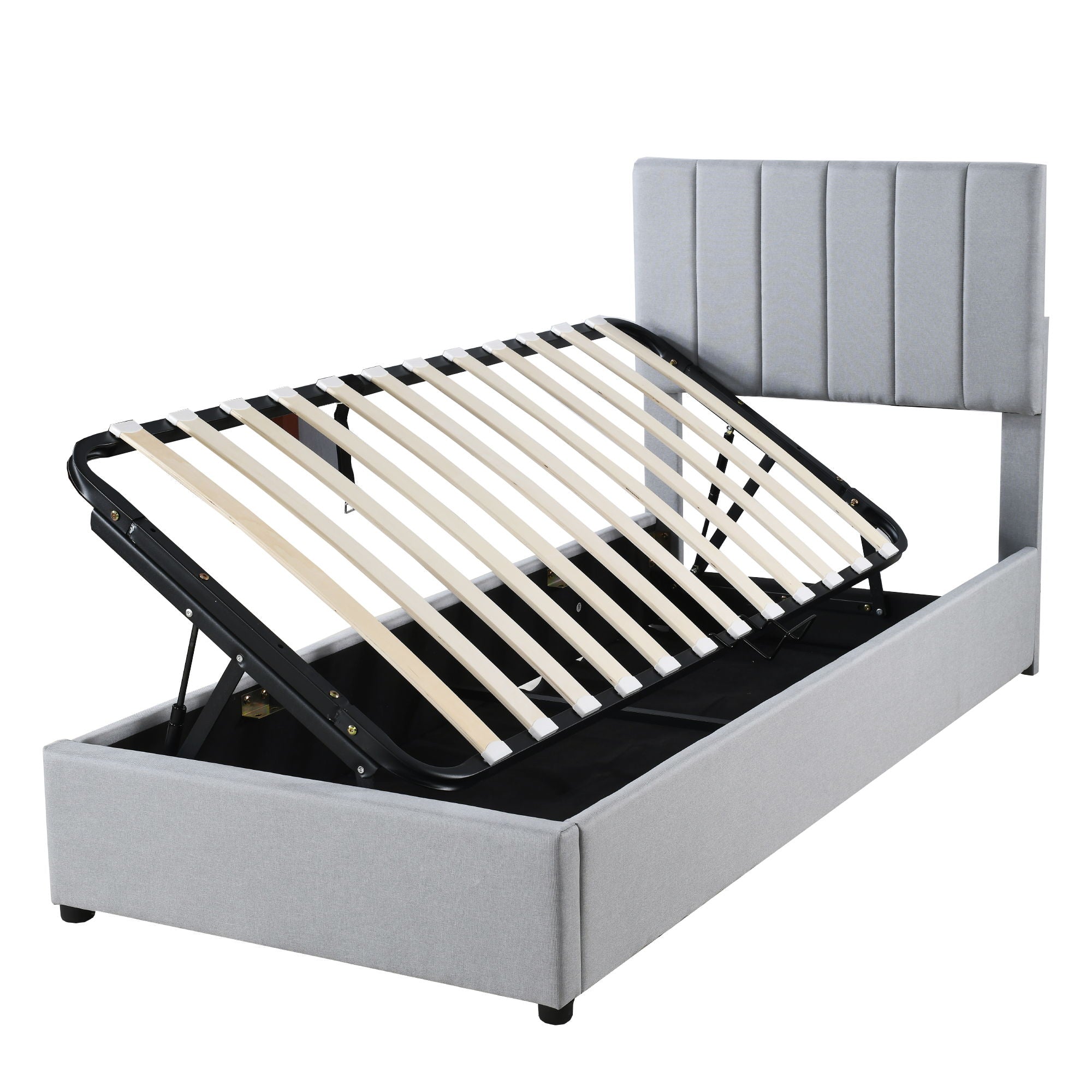 Upholstered Platform Bed With A Hydraulic Storage System