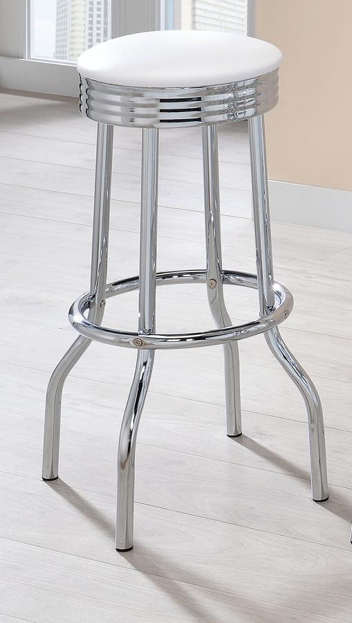 Coaster Fine Furniture Retro - Upholstered Metal Swivel Bar Stool (Set of 2) | Meri Furniture
