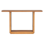 Console Table With Curved Corners And U Base Design - Natural Wood Veneer - Natural
