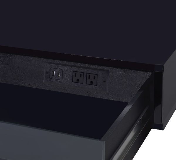 ACME Adiel - Desk - Black & Gold Finish | Meri Furniture