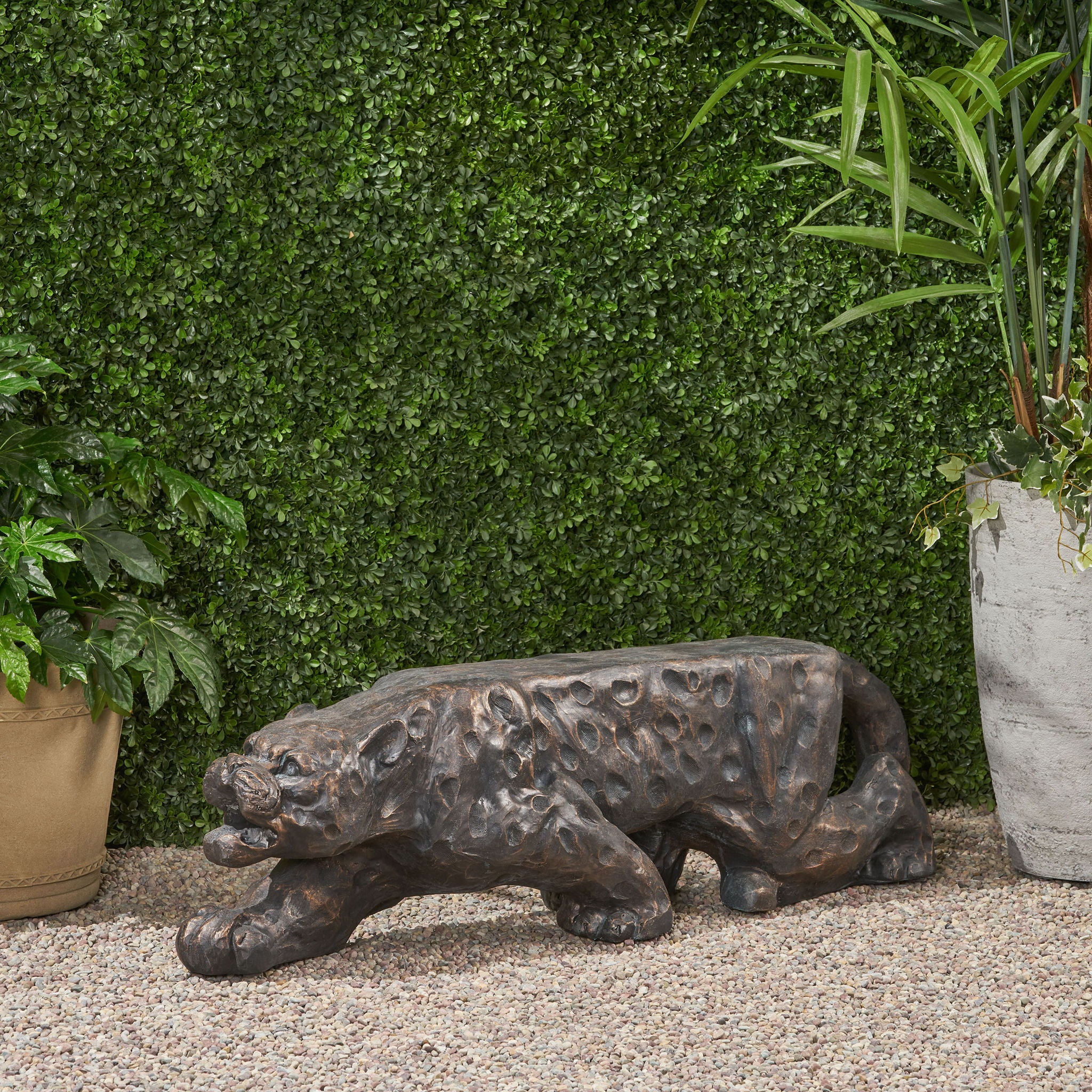 Leopard Lightweight Concrete Bench - Copper
