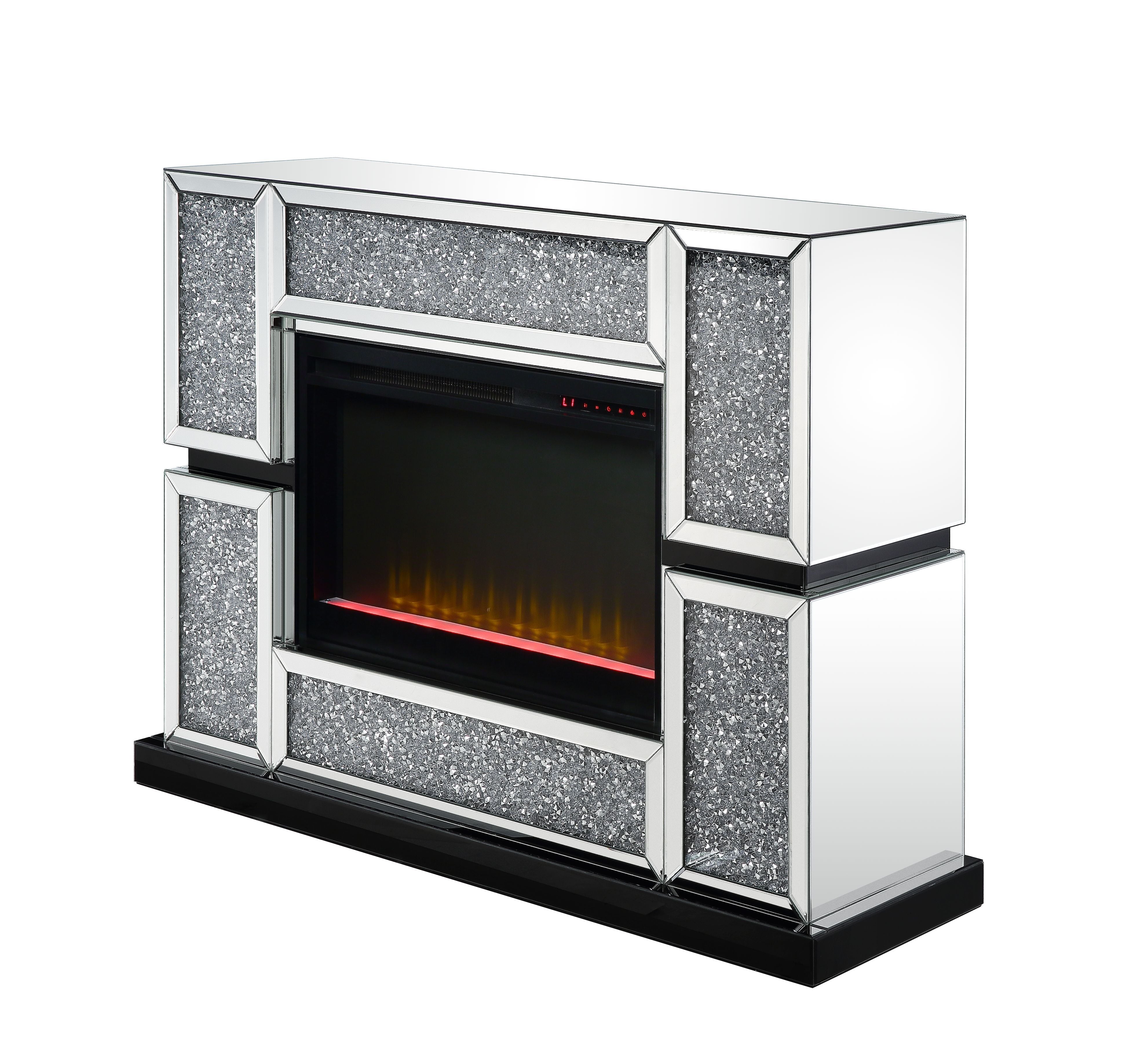 ACME Noralie - Fireplace - Pearl Silver - 36" | Meri Furniture
