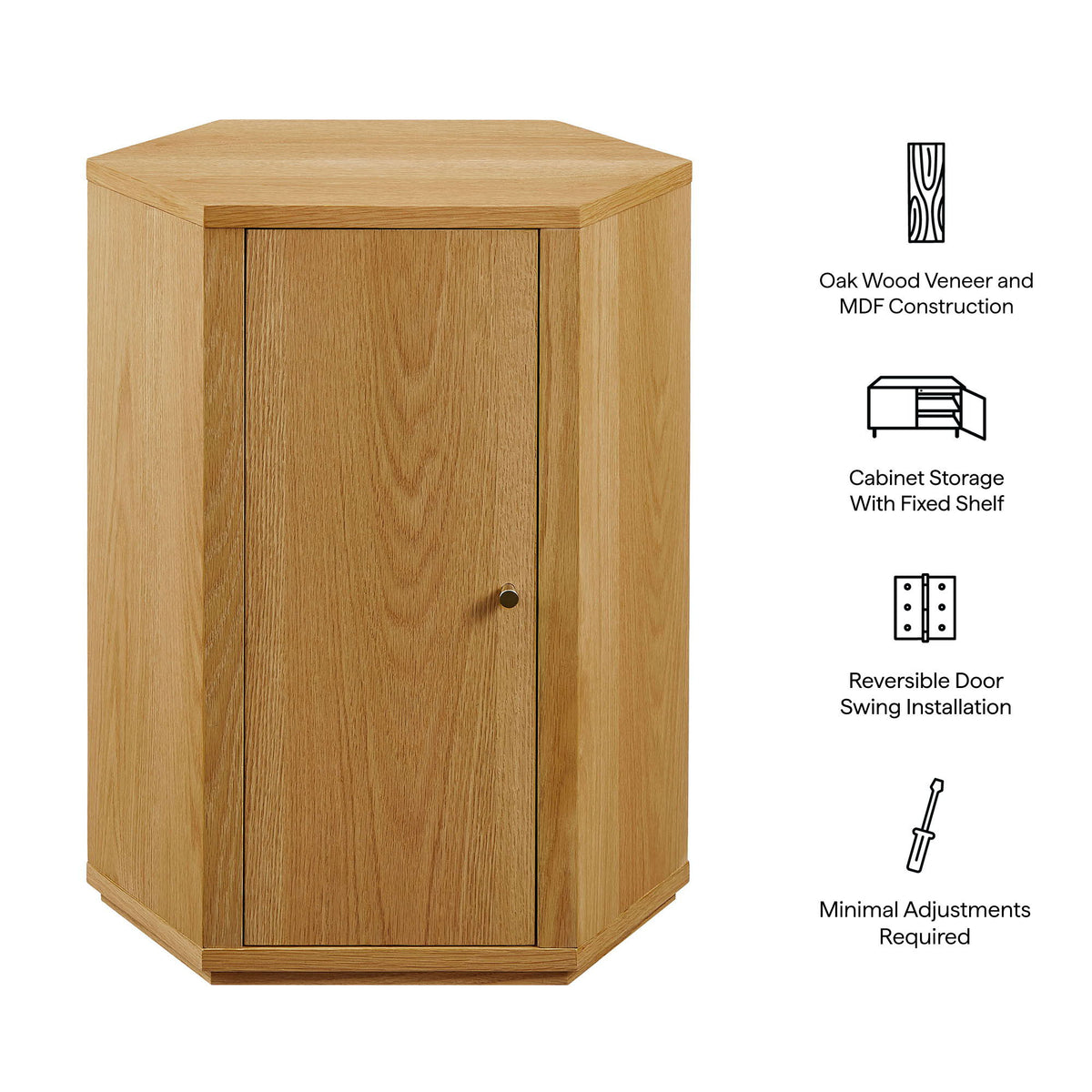 Kade Faceted Wood Side Table by Modway