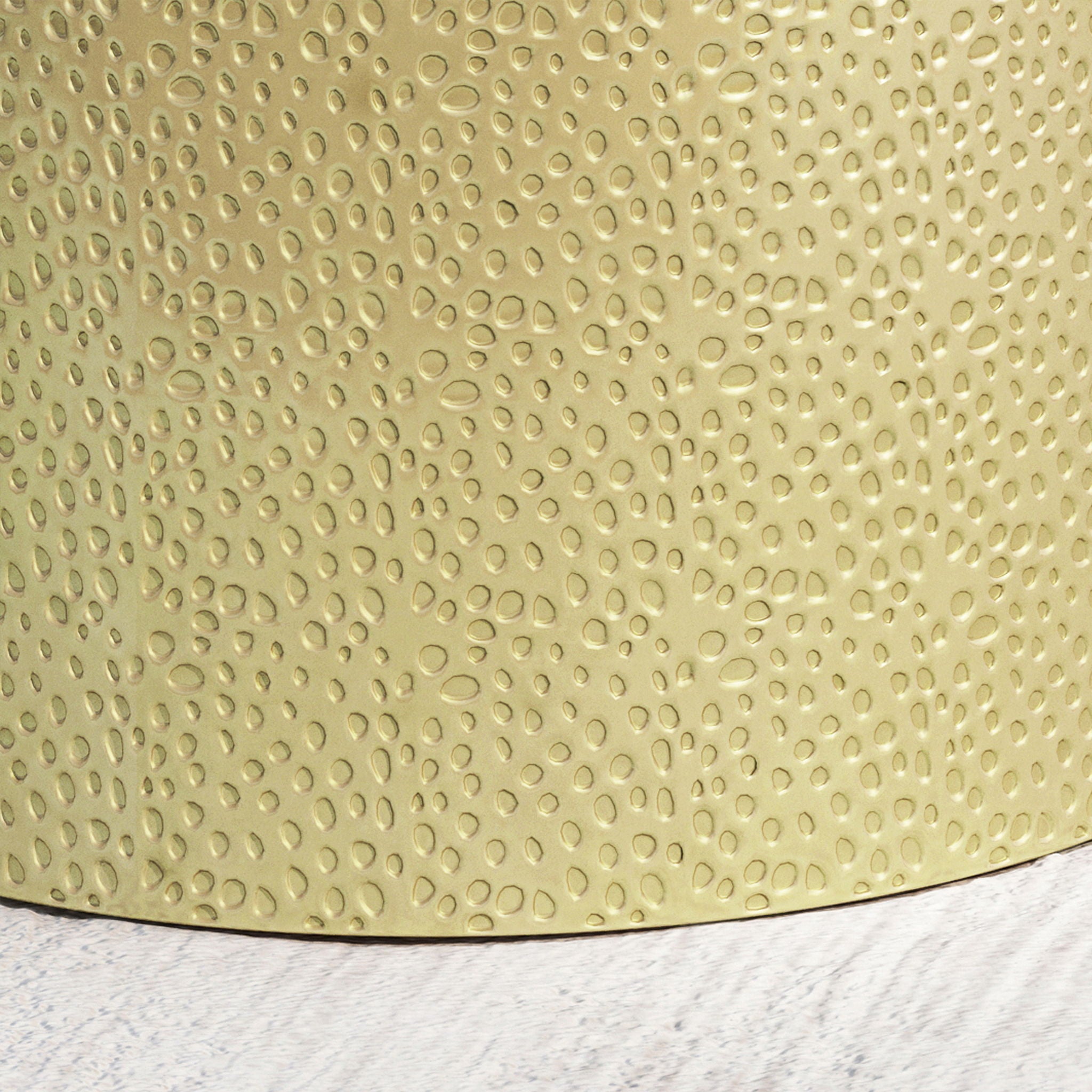 Modern Round Accent Table With Hammered Surface